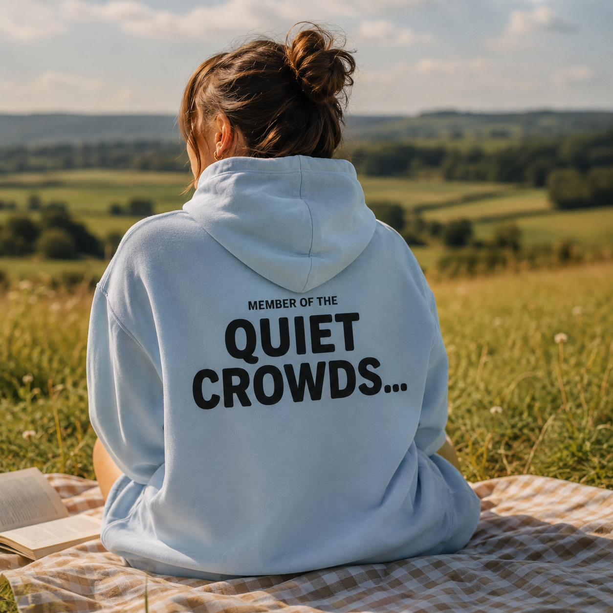 Quiet Crowds Wordmark Hoodie — Black Print