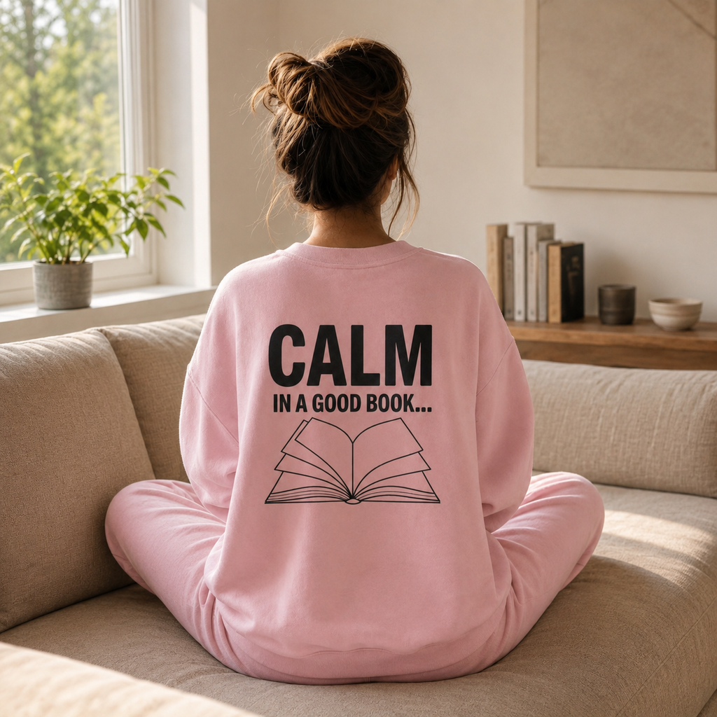 CALM IN A GOOD BOOK... Crewneck Sweatshirt