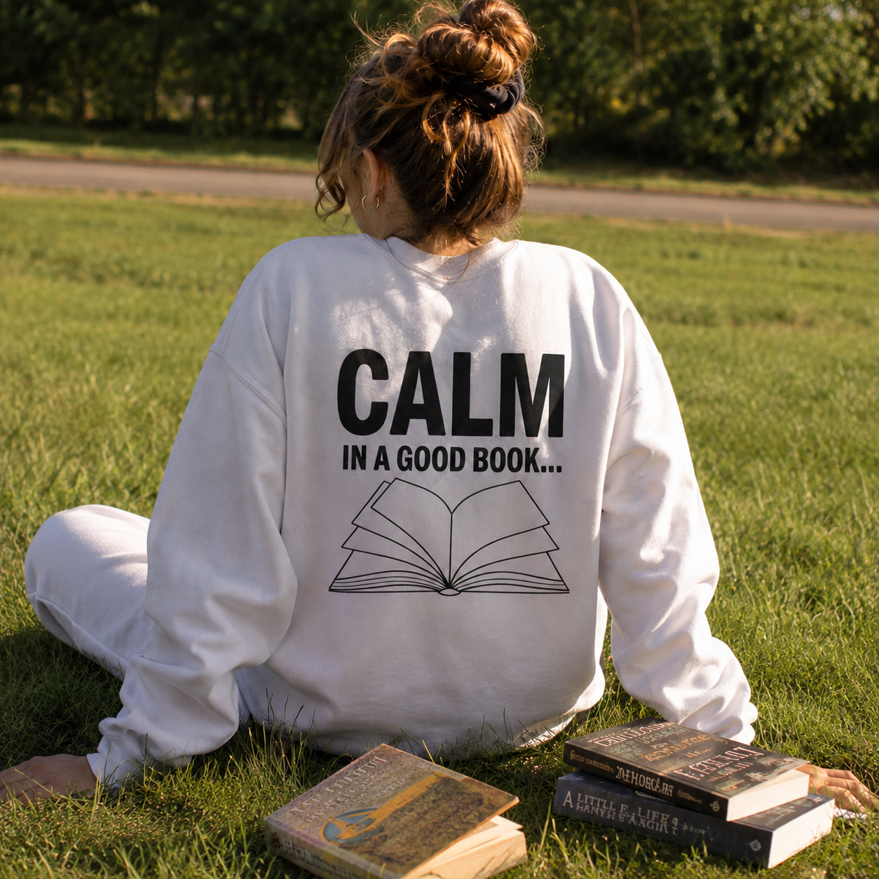 CALM IN A GOOD BOOK... Crewneck Sweatshirt