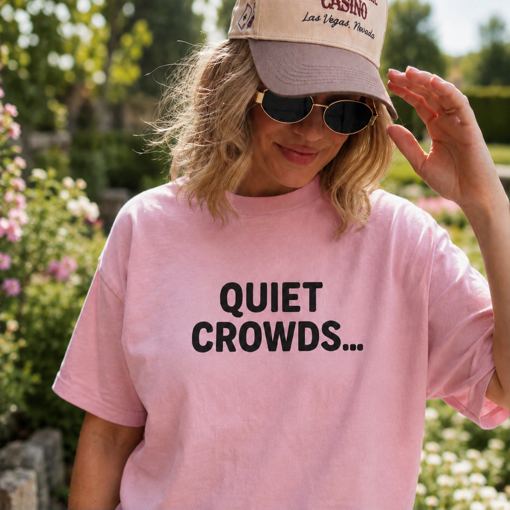 Quiet Crowds Wordmark — Black Print Tee
