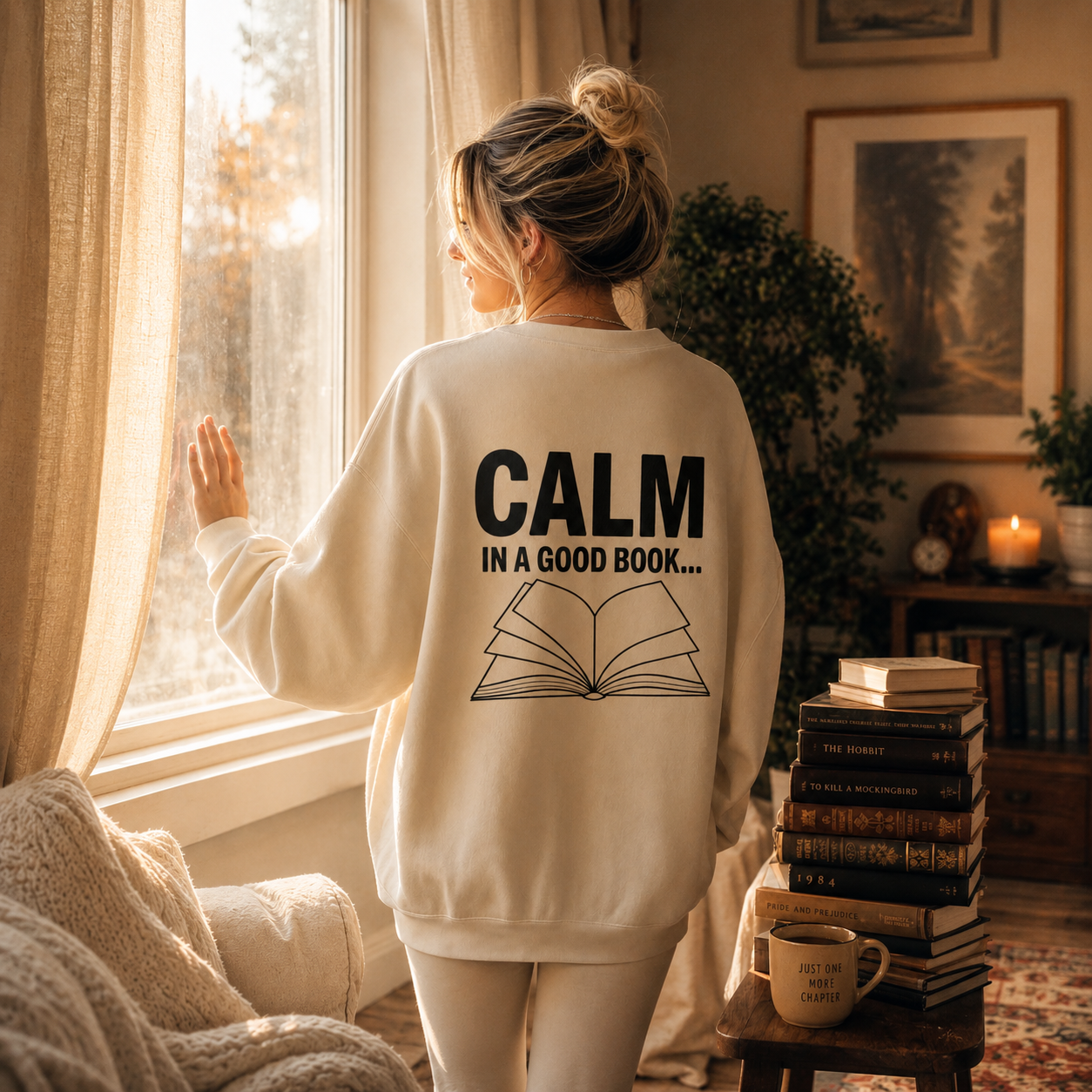 CALM IN A GOOD BOOK... Crewneck Sweatshirt