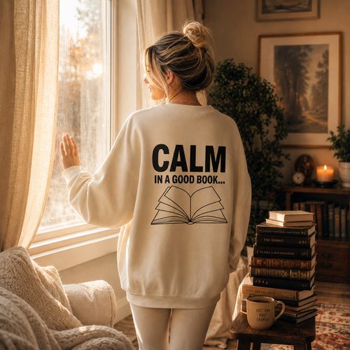 CALM IN A GOOD BOOK... Crewneck Sweatshirt