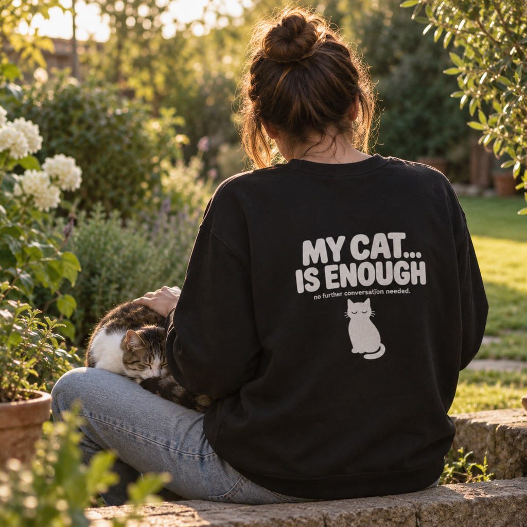 MY CAT... IS ENOUGH Crewneck Sweatshirt