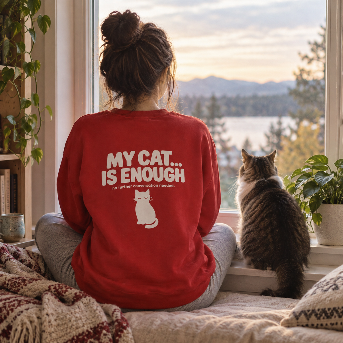 MY CAT... IS ENOUGH Crewneck Sweatshirt