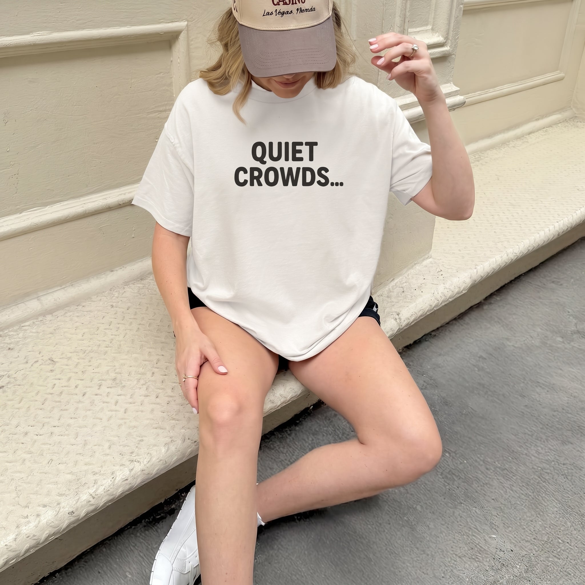 Quiet Crowds Wordmark — Black Print Tee