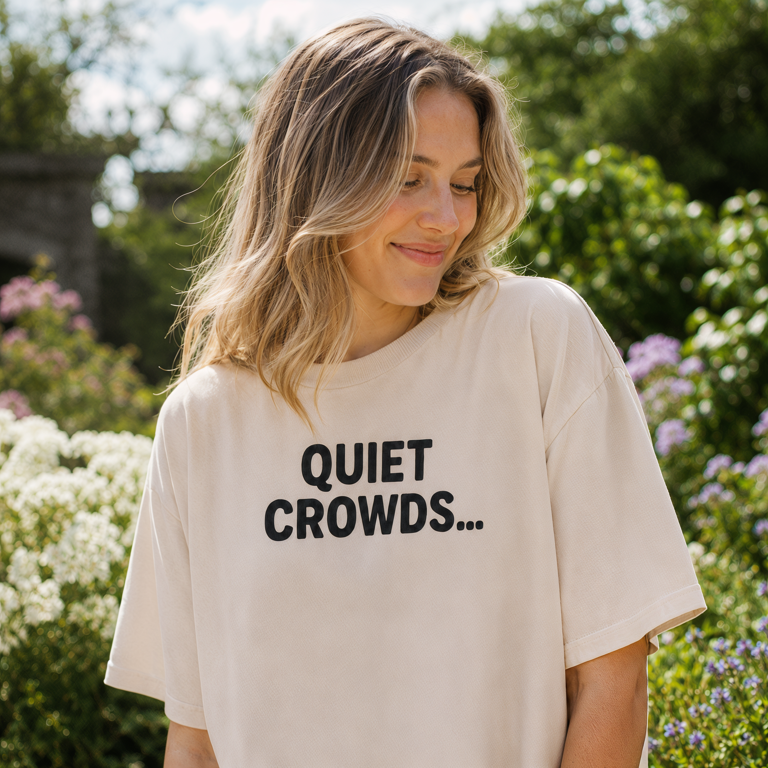 Quiet Crowds Wordmark — Black Print Tee